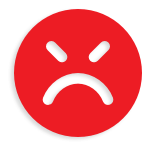 Red angry emoji symbolizing customer dissatisfaction and feedback for The Bosworth Company in Kerrville, Texas.