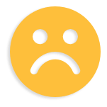 Sad face emoji representing customer dissatisfaction with The Bosworth Company's services and feedback solicitation.
