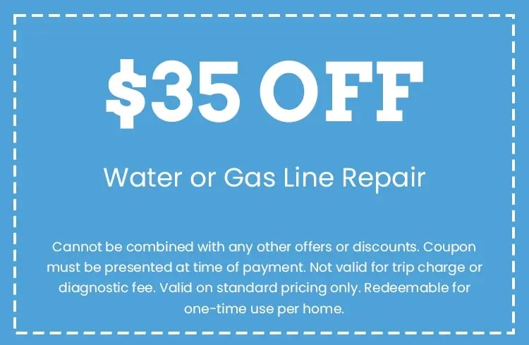 Discount on Water or Gas Line Repair