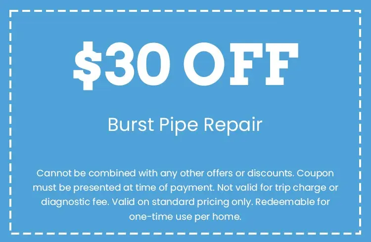 Discount on Burst Pipe Repair