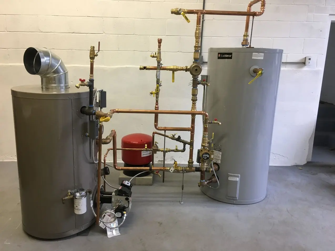 oil fired commercial water heater installation