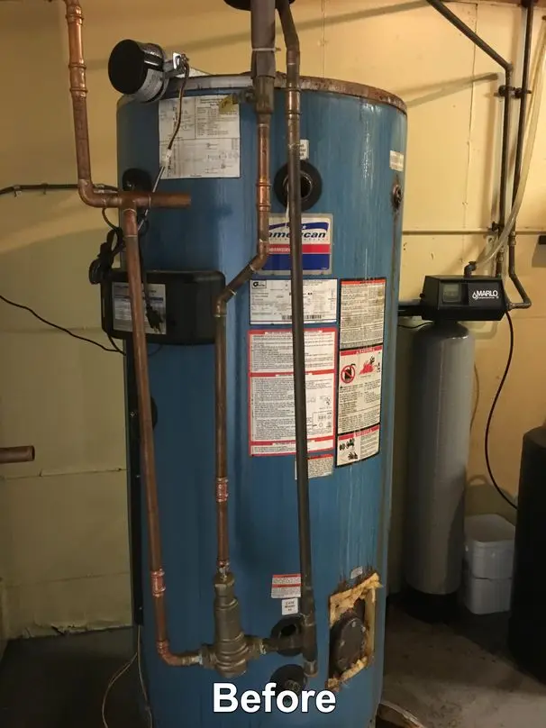 old malfunctioning water heater