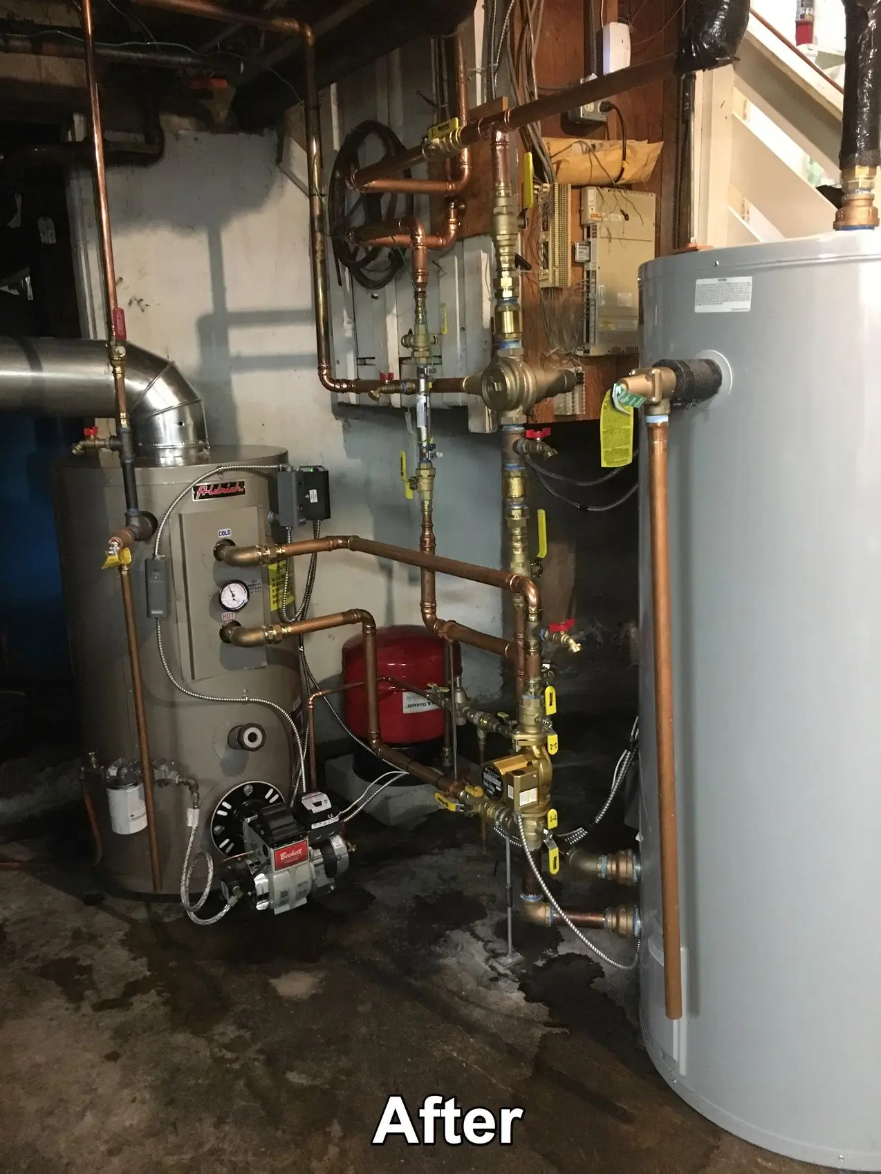 oil fired commercial water heater installation
