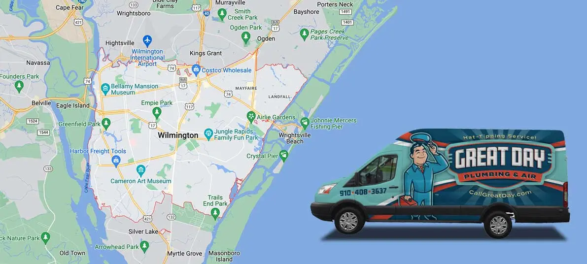 Wrightsville Beach Plumbing Services - Great Day Plumbing & Air - Service Areas