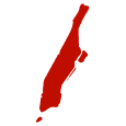 Map outline of Manhattan, New York, symbolizing Vuksani Service Group's plumbing, heating, and electrical services in the area.