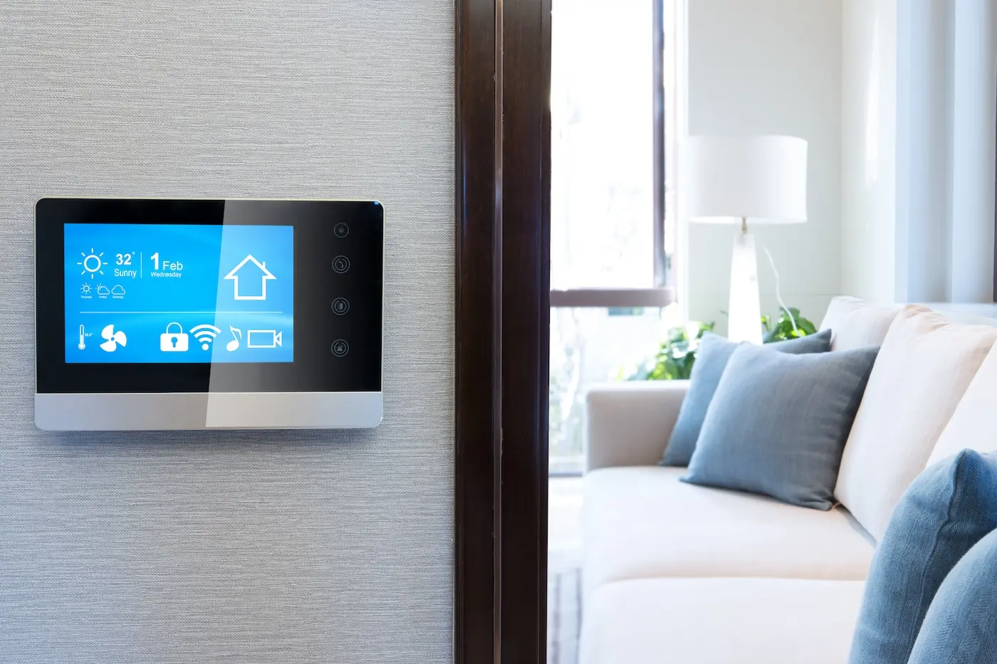 smart screen with smart home and modern living room