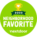 2022 Neighborhood Favorite badge from Nextdoor, highlighting Scott Plumbing's community recognition and commitment to quality plumbing services.