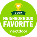 2021 Nextdoor Neighborhood Favorite award badge, highlighting Scott Plumbing's community recognition and commitment to quality service.