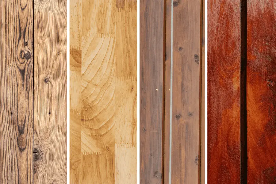 side-by-side photos of different types of decking material