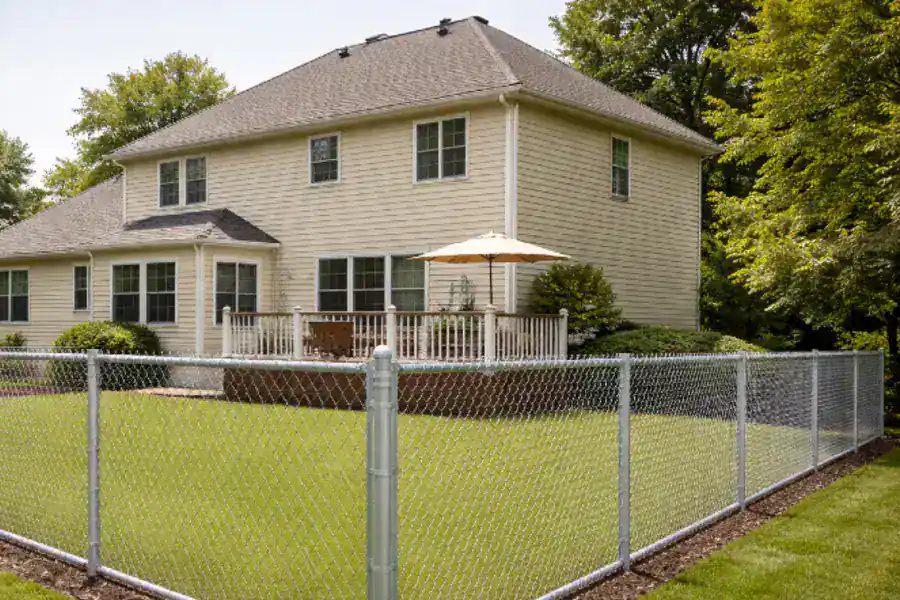 Suburban home with fenced backyard