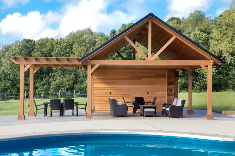 pergola placement in the back yard