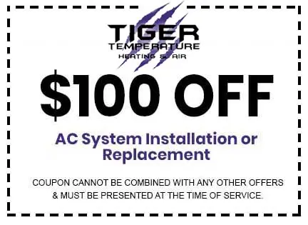 $100 off ac system installation or replacement