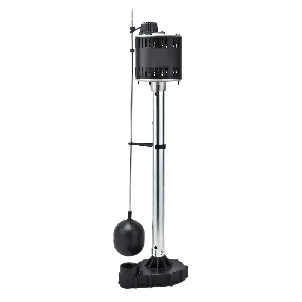 Pedestal sump pump with a vertical design, float switch, and base, illustrating a key type of sump pump for home flood protection.
