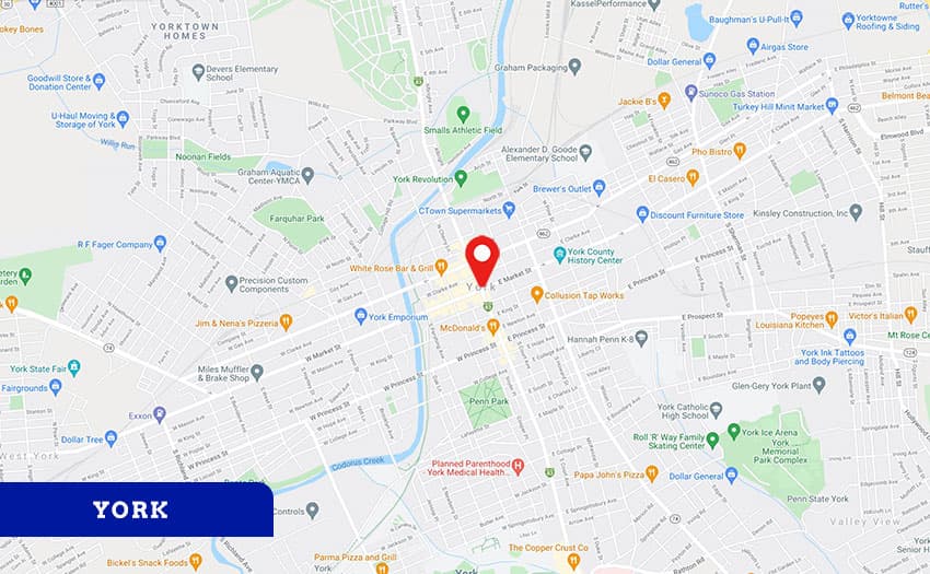 Foundation Plumbing & Heating - York Service Area Map