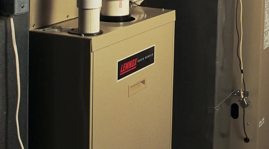 Lennox Elite Series furnace, a reliable heating system, in a residential setting, emphasizing the importance of heater replacement for optimal indoor comfort.