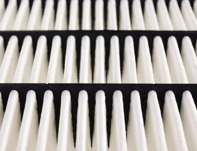 Air filter for HVAC systems, designed to remove airborne particles, emphasizing the importance of regular replacement for efficient heating and cooling.
