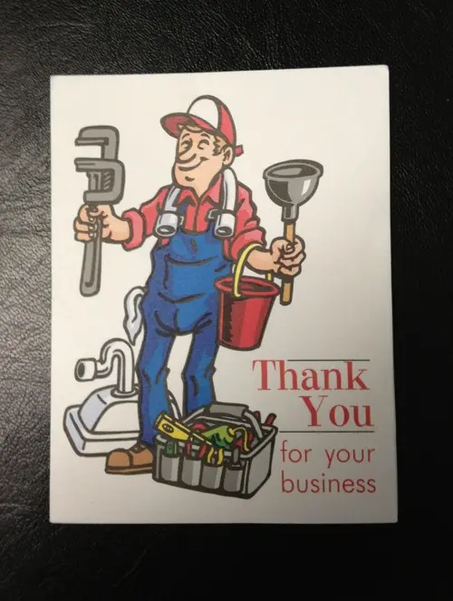 Plumbing Thank You Note - Great Touch
