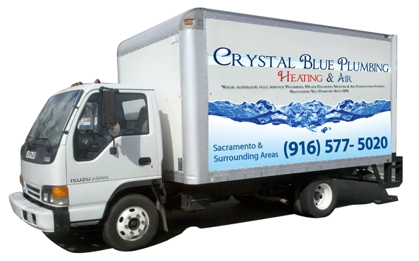 Crystal Blue Plumbing Heating and Air Sacramento truck Crystal Blue Plumbing Heating and Air Sacramento truck