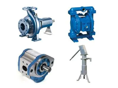 Different types of sump pumps including submersible, pedestal, and diaphragm pumps, showcasing various designs and components relevant to water management and flood prevention.