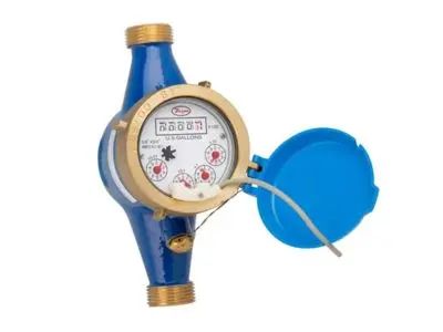 Water meter displaying usage readings and a leak indicator dial, relevant for homeowners identifying potential water leaks to manage bills and prevent plumbing issues.
