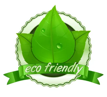 Eco-friendly drain cleaning for your Arlington Plumbing system Eco-friendly logo featuring green leaves and a ribbon, emphasizing natural drain cleaning solutions for plumbing maintenance in Arlington.