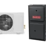 Air conditioning unit systems showcasing an outdoor condenser and indoor air handler by Charles Krull & Son, Inc.