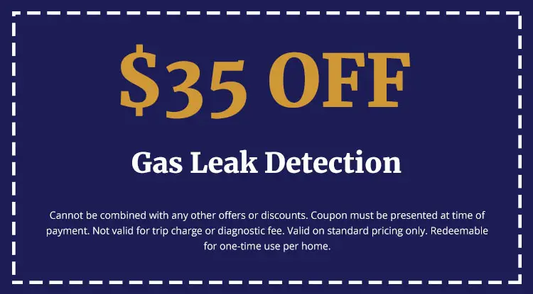 $35 off gas leak detection coupon for plumbing services with terms and conditions for Charles Krull & Son, Inc.