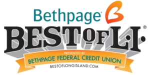 Bethpage Best of Long Island logo promoting local business competition for community support and voting.