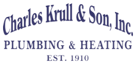 Charles Krull & Son, Inc. logo featuring "Plumbing & Heating" and "Est. 1910," representing the brand's long-standing service in the plumbing and heating industry.