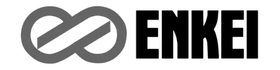 Aces Auto Elite - Enkei logo featuring a stylized, interlocking infinity symbol on the left and the word “ENKEI” in bold, black capital letters on the right. | Arizona Luxury & Exotic Car Service