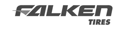 Aces Auto Elite - Falken Tires logo in bold, stylized gray letters on a light background, with the word FALKEN above and TIRES in smaller text below to the right. | Arizona Luxury & Exotic Car Service