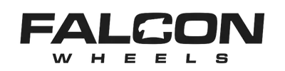 Aces Auto Elite - Black logo reading FALCON WHEELS in bold letters, with the silhouette of a falcons head replacing the A in FALCON. The word WHEELS appears below in smaller spaced-out letters. | Arizona Luxury & Exotic Car Service
