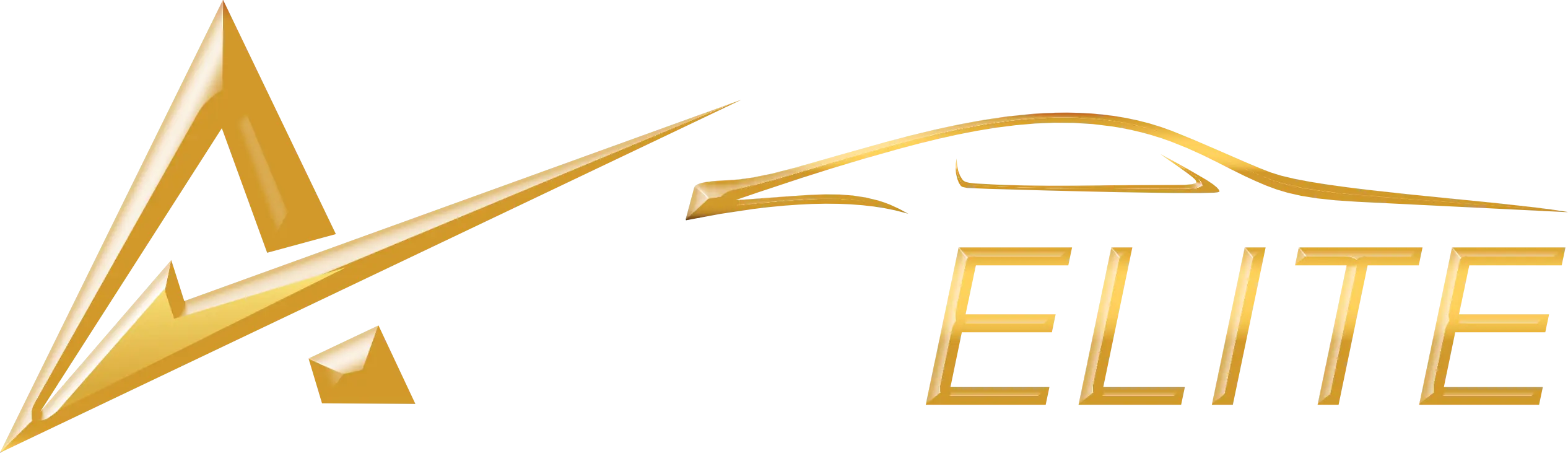 Aces Auto Elite - Logo with a stylized gold A, the word ACES in white, and ELITE in gold. Above ELITE is an outline of a sleek gold car. | Arizona Luxury & Exotic Car Service
