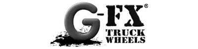 Aces Auto Elite - Logo for G-FX Truck Wheels. The large G-FX letters are bold, with G appearing three-dimensional and partially surrounded by a splatter design. Below, Truck Wheels is written in a blocky font. | Arizona Luxury & Exotic Car Service