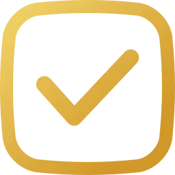 Aces Auto Elite - A gold checkmark inside a rounded gold square, set against a black background. | Arizona Luxury & Exotic Car Service