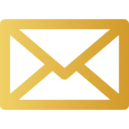 Aces Auto Elite - A gold envelope icon with a simple, bold outline and a transparent background, representing an email or message. | Arizona Luxury & Exotic Car Service