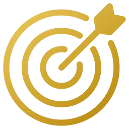 Aces Auto Elite - A gold target with concentric circles and a dart in the bullseye, symbolizing precision and achievement—reflecting the accuracy needed in ADAS Calibration and Diagnostics. | Arizona Luxury & Exotic Car Service