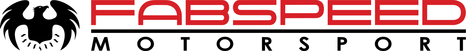 Aces Auto Elite - Fabspeed Motorsport logo with a stylized black bird emblem on the left and bold red FABSPEED text above black MOTORSPORT, separated by a horizontal black line—perfect for affiliates and partners seeking high-performance branding. | Arizona Luxury & Exotic Car Service