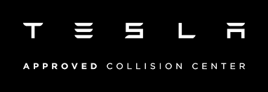Tesla-approved collision center banner