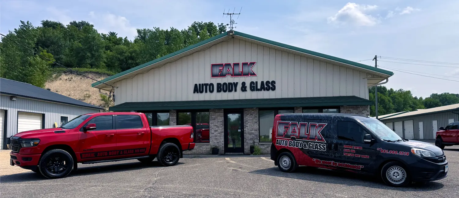 Falk Auto Rentals rental cars at Falk Auto Body & Glass in Red Wing, MN