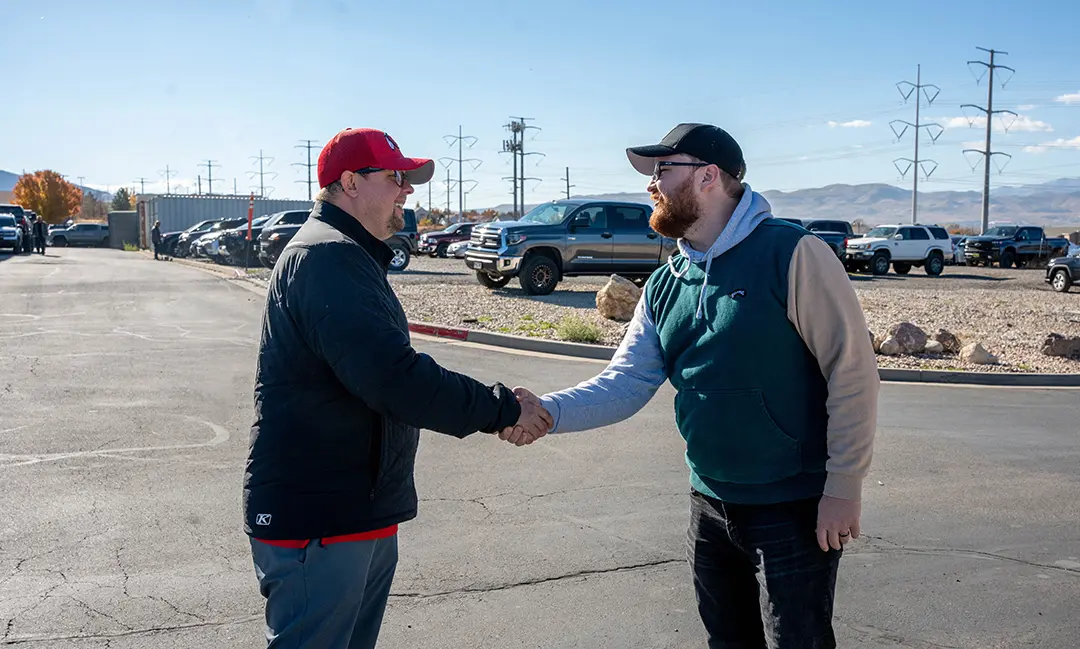 two men hand shaking