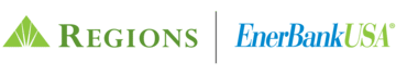 Regions Bank and EnerBank USA logos, representing financing options for basement waterproofing projects.