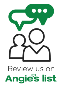 Review us on Angie's List with speech bubbles and user icons, promoting Aqua Dry Basement Waterproofing services in Richboro, PA.