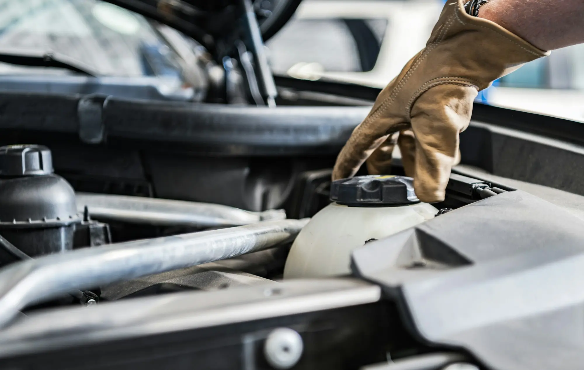 Refilling Car Engine Coolant Liquid