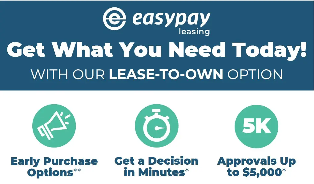 EasyPay lease-to-own financing available at Chimney Rock Car Care in Houston with approval decisions in minutes and financing up to $4,000 for qualified customers.
