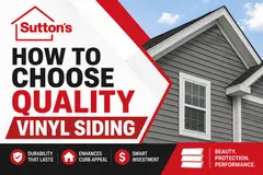 Sutton's guide to choosing quality vinyl siding featuring a modern home with gray vinyl siding and tips for selecting durable, attractive, and long-lasting siding for your home.