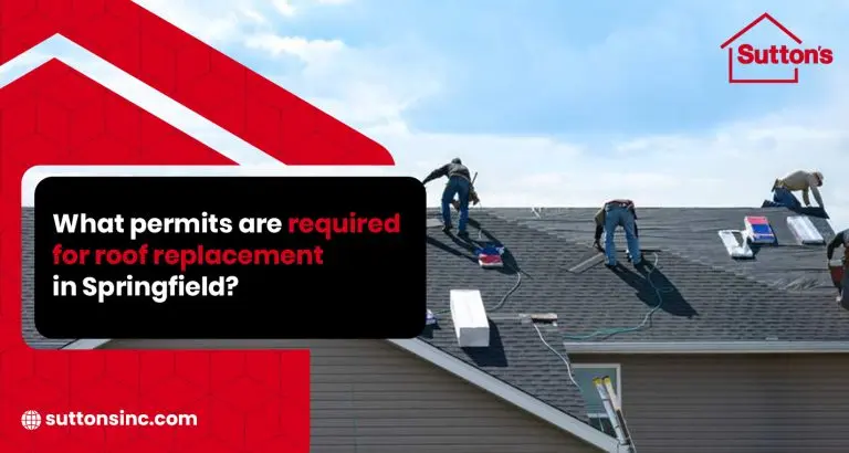What Permits Are Required for Roof Replacement in Springfield, IL? Residential roofing contractor working on a Springfield IL home