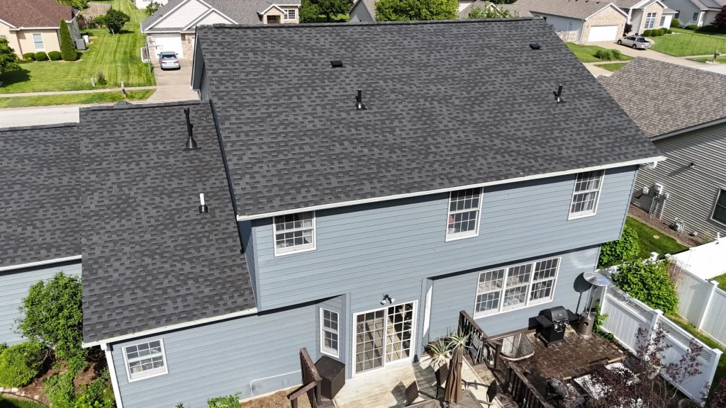 GAF asphalt shingles installed on a Springfield IL home by Sutton's roofing contractor