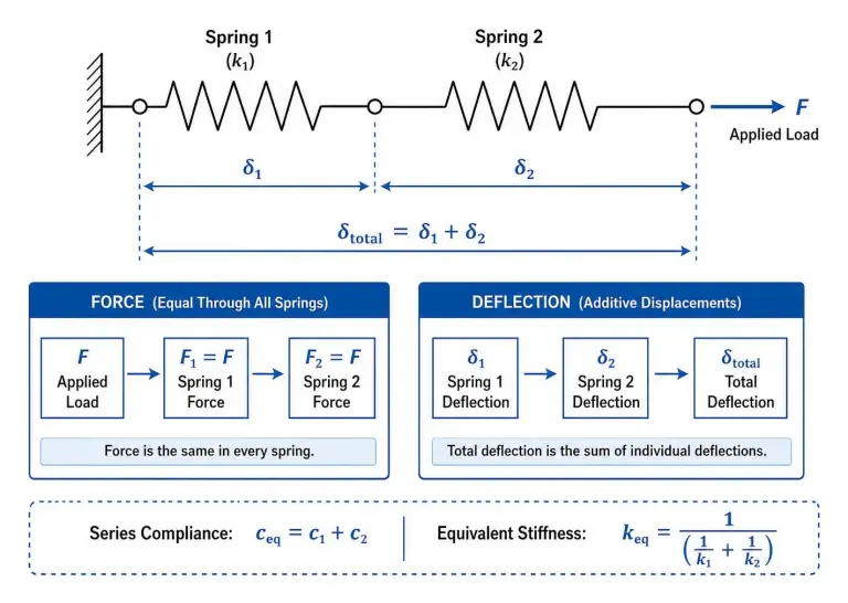 spring constant of springs in series