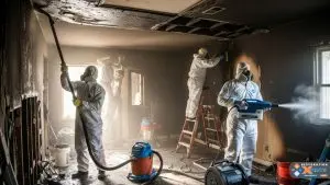 What are the key steps in professional fire damage restoration?